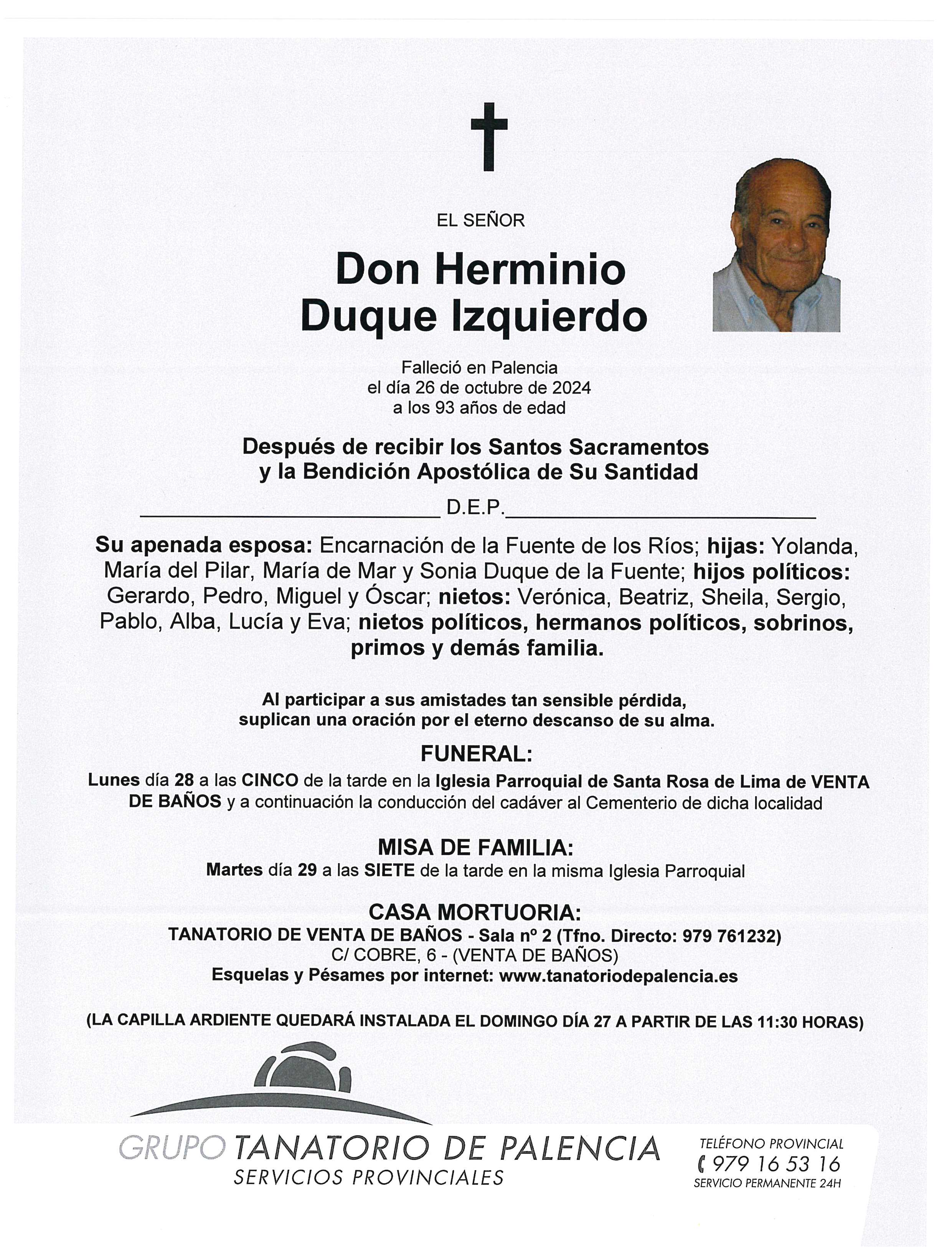 EL SEÑOR DON HERMINIO DUQUE IZQUIERDO